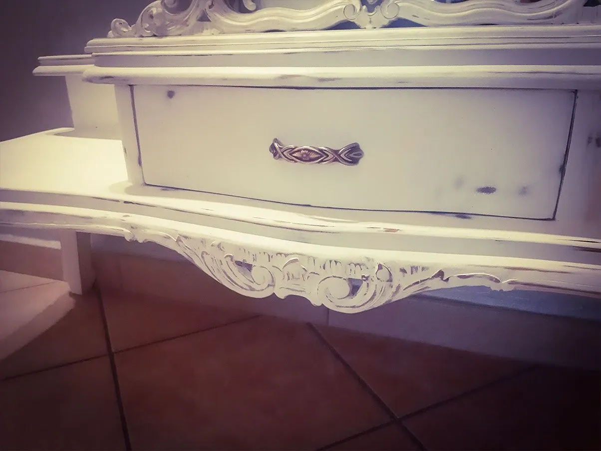 Vintage petineuse with dressing table and pouf in shabby style ( &#039;900) 4