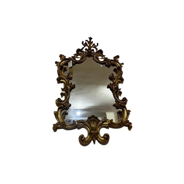 Mirror in gilded solid wood with inlays, Silvano Grifoni image