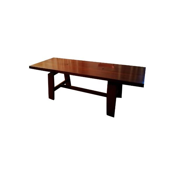 Vintage Brown Wood Rectangular Table image