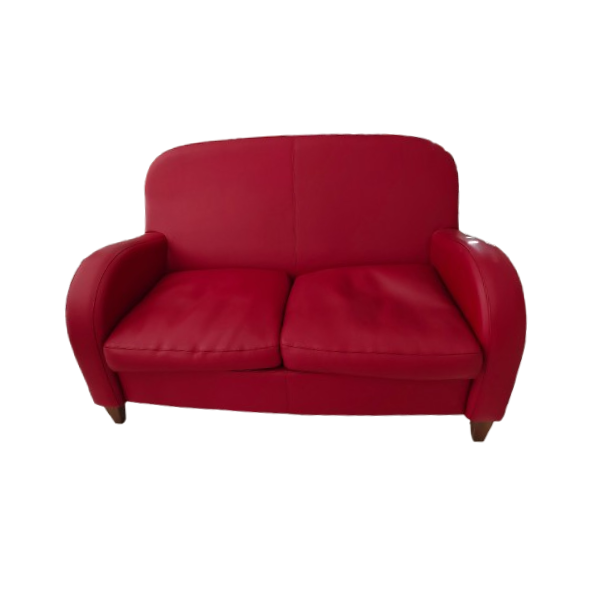 Sofá 2 plazas Daisy de cuero rojo image