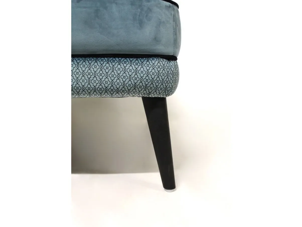 Set 2 poltrone vintage in velluto azzurro,   5