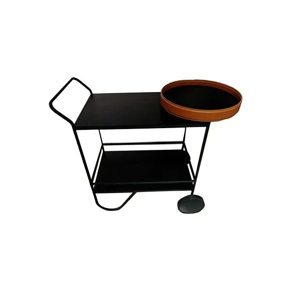 Carrello su ruote Giro in metallo nero opaco, Calligaris image