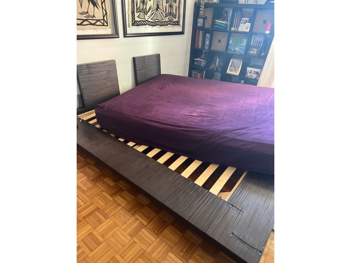 Struttura Letto Matrimoniale In Bambù Queen Size – 30,5 Cm Altezza – Doghe In Acciaio, Base Solida E Ecologica – Facile Montaggio