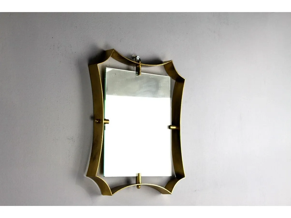 Vintage brass wall mirror (1950s), image