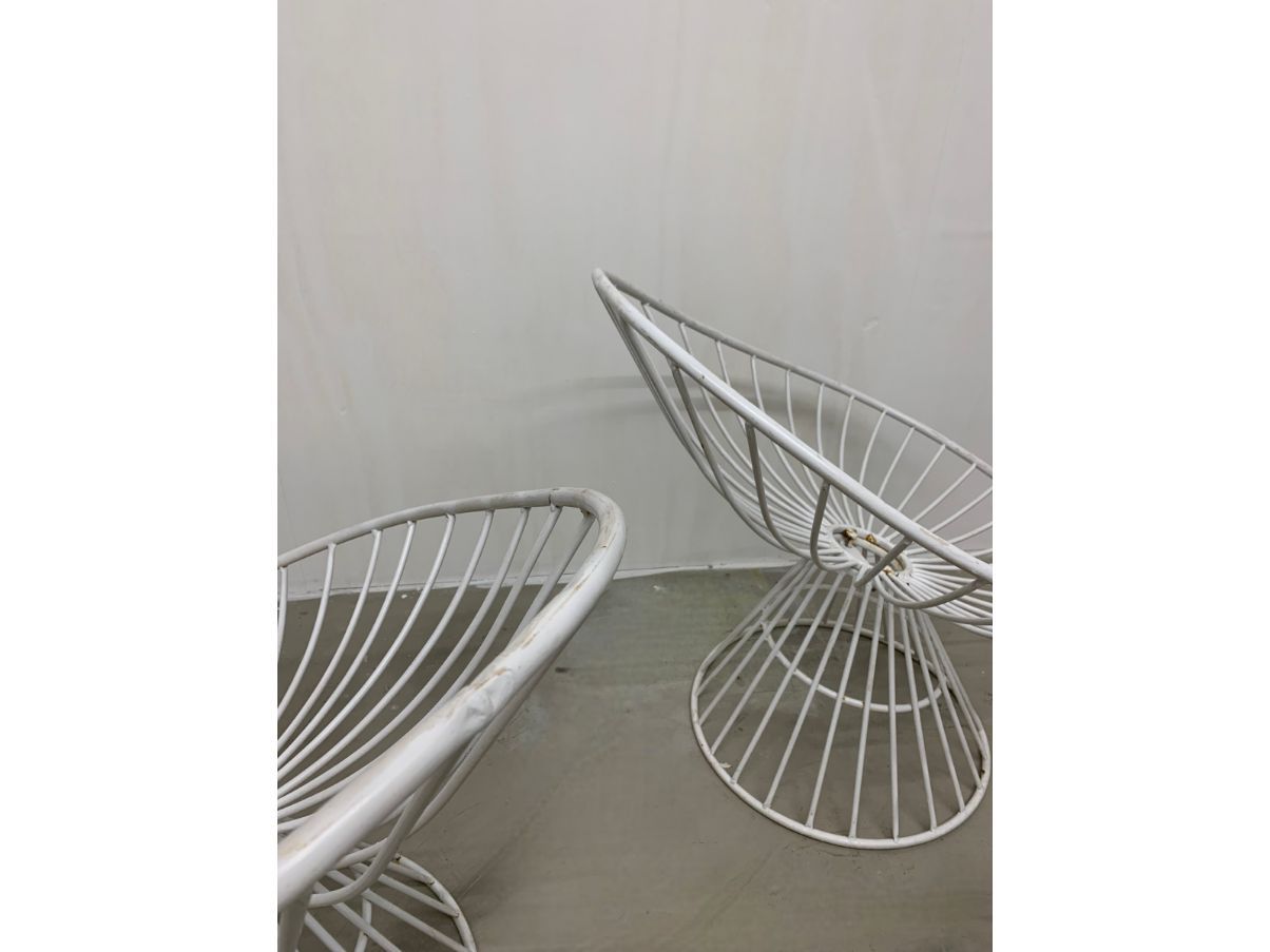 Set of 2 vintage outdoor armchairs (1970s) Front