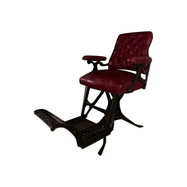 Vintage shoe shine armchair in metal and leather, Richmond image
