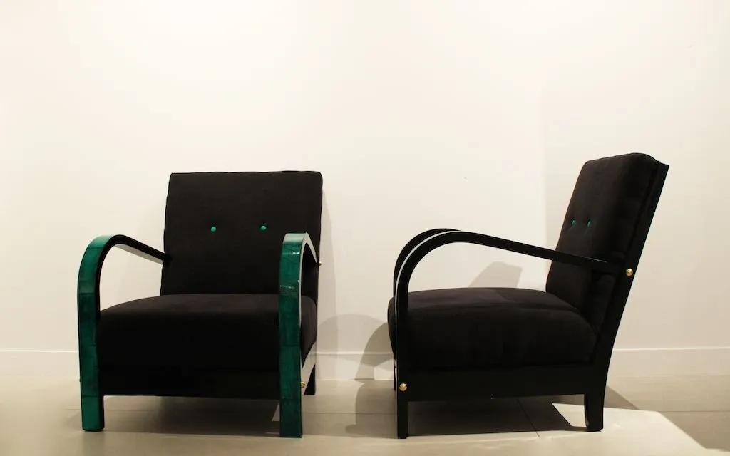 Set of 2 Deco Armchairs 1940s 2