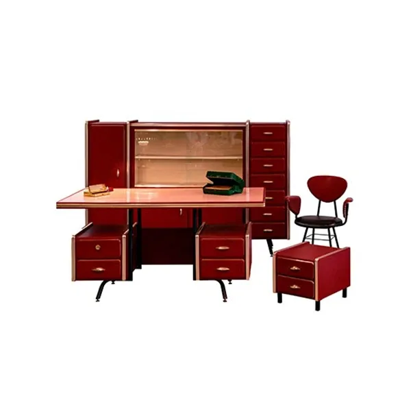 Vintage full leather covered office set (1950s) image