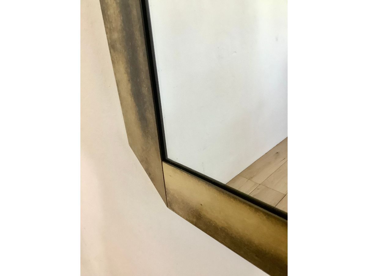 Specchio con cornice in ottone (anni '70) Defects