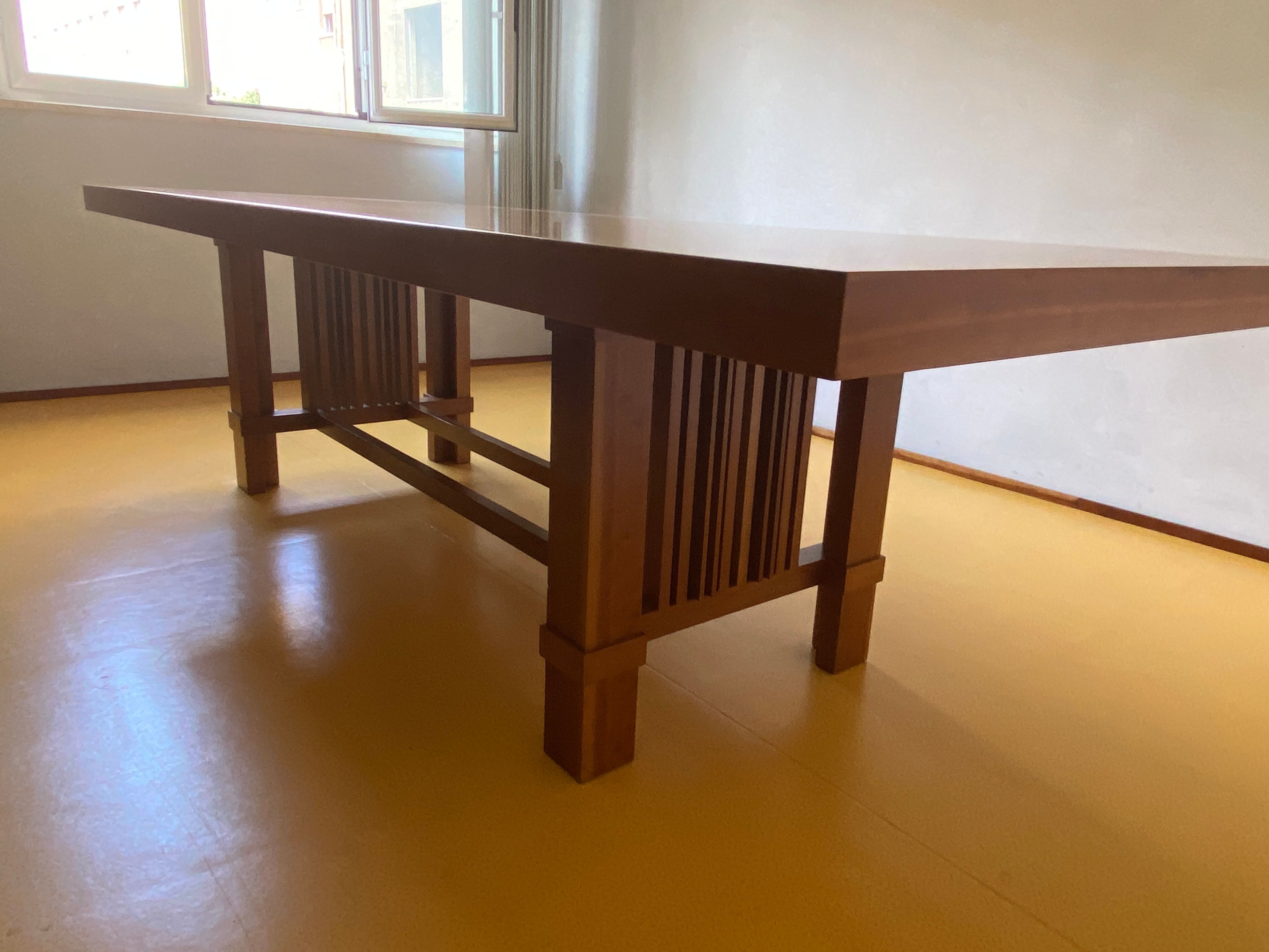 Frank Lloyd Wright Taliesin Rectangular Cherry Wood Dining Table Main