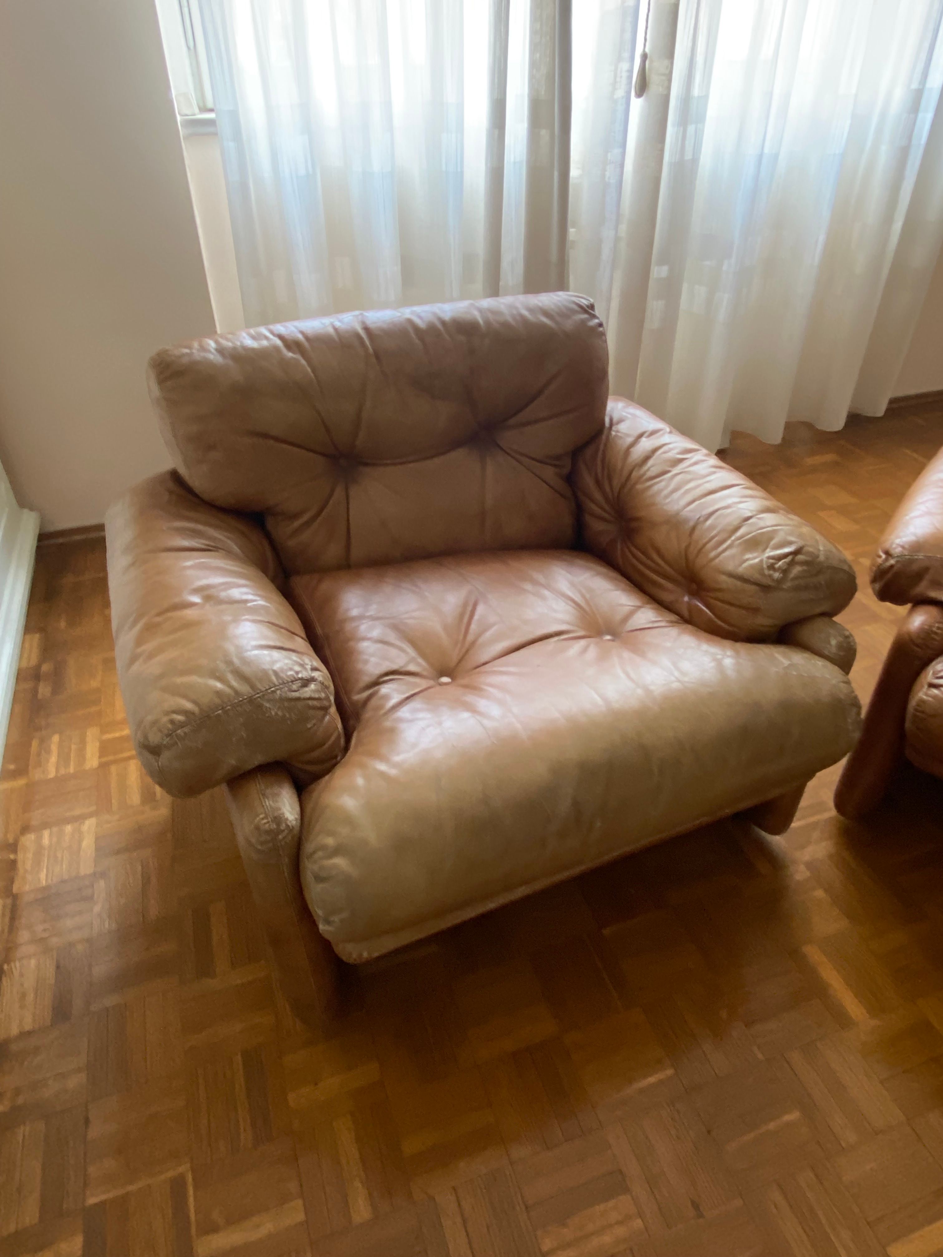 Coppia di poltrone vintage Coronado di Tobia Scarpa, B&B Italia  Side