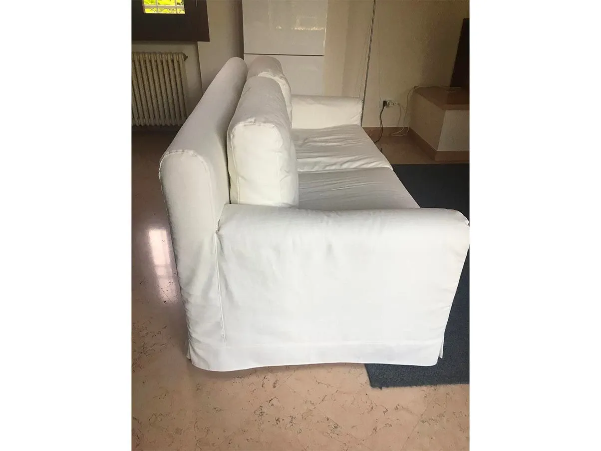 2 seater sofa in white cotton, Divani Living 3