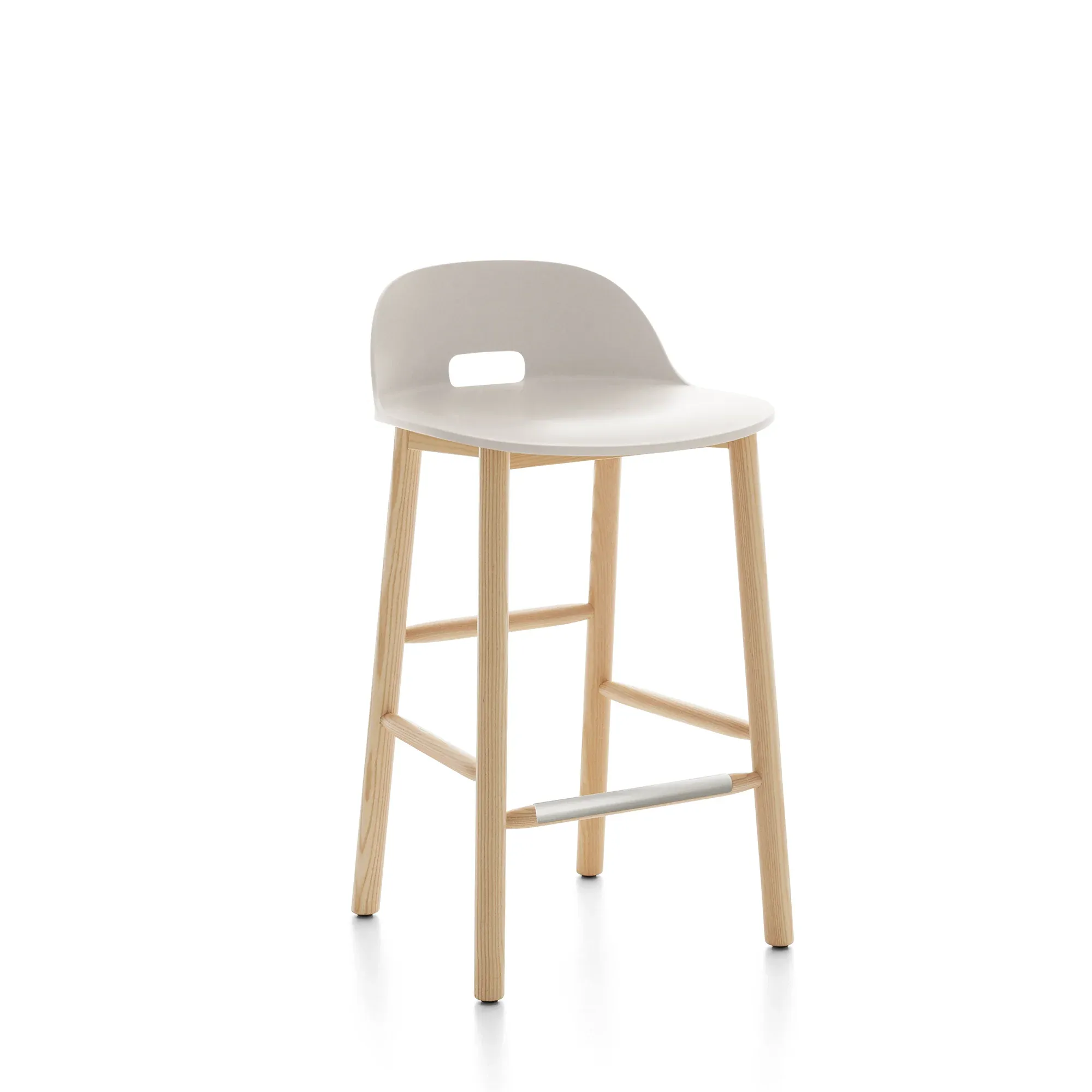 Alfi high stool in polypropylene and ash wood by Jasper Morrison, Emeco Defects