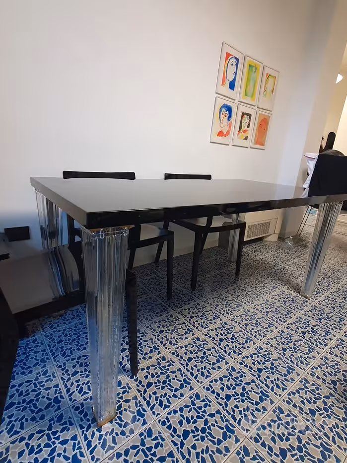 Philippe Starck Top Top Esstisch Rechteckig Schwarzglas Details