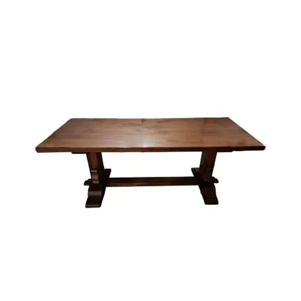 Vintage Dark Solid Wood Table (1990s) image