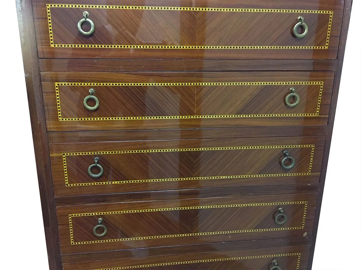 Mobile settimino vintage in legno mogano (anni '60) 5