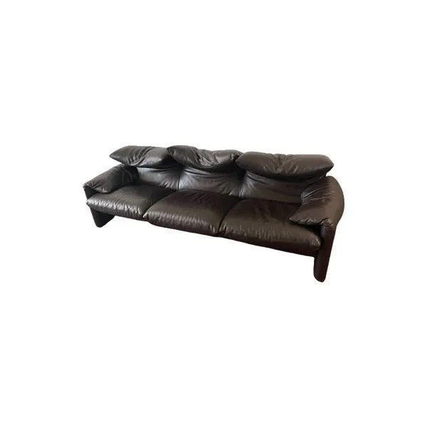 Maralunga 3-seater sofa in leather, Cassina image