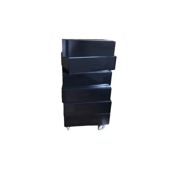 Morgana chest of 6 drawers in wood and glass (black), Lago image