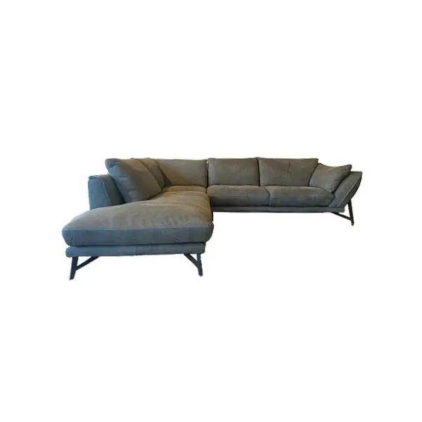 Giada corner sofa in wood and fabric (gray), Egoitaliano image