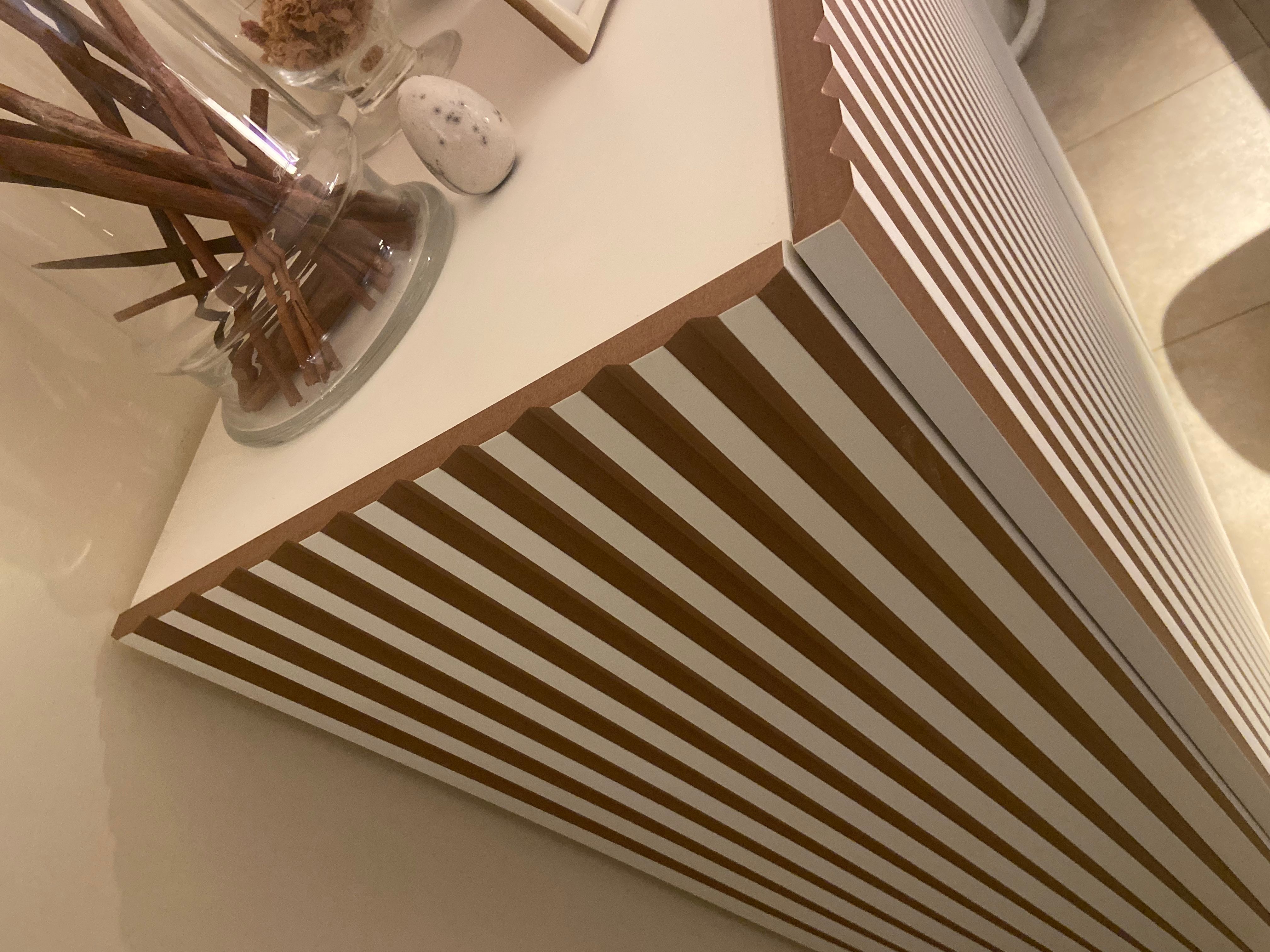 Sideboard Dorotea mit 3 Türen in Weiß und Braun Side