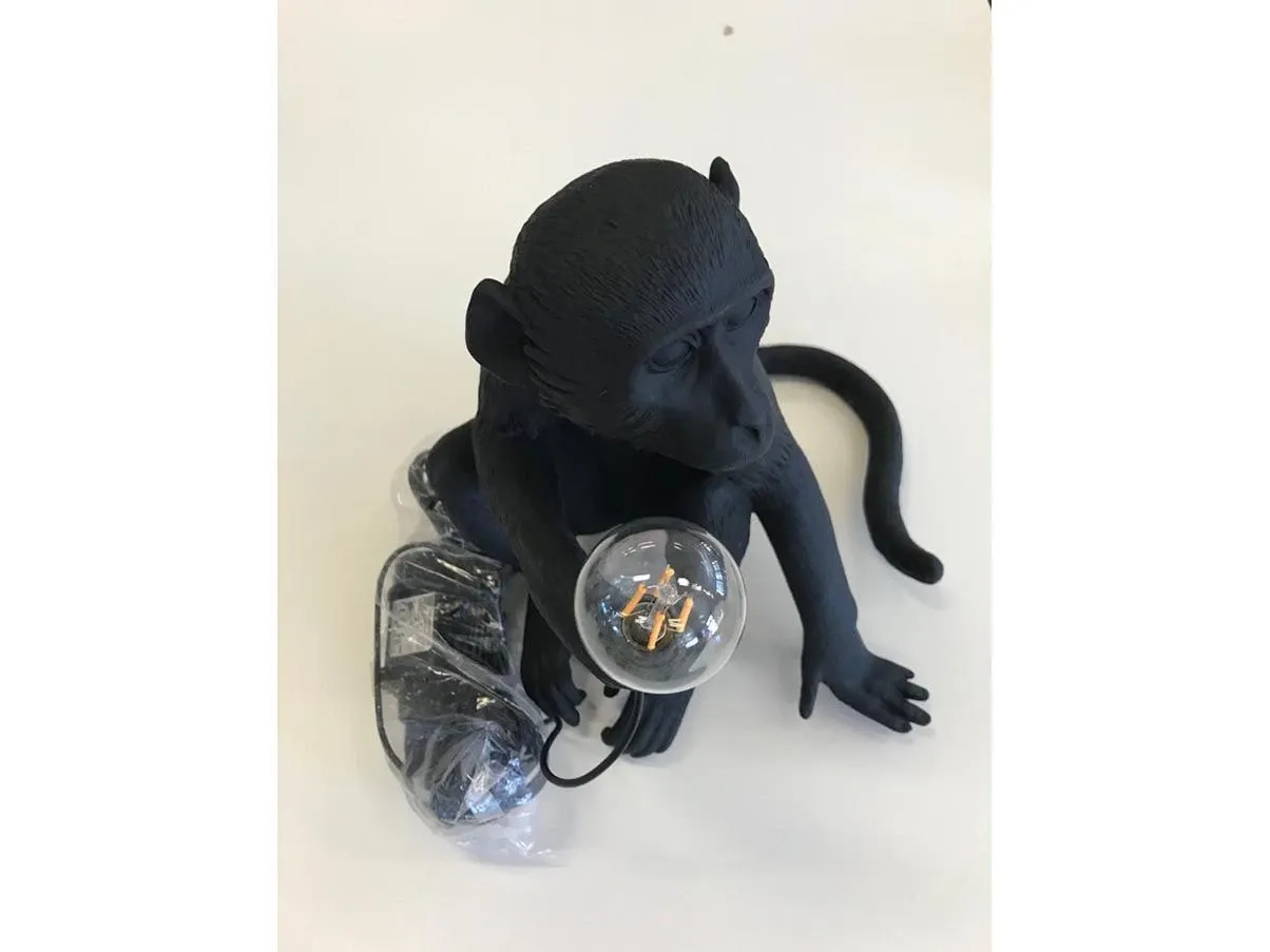 Affe Tischlampe aus Harz (schwarz) 5