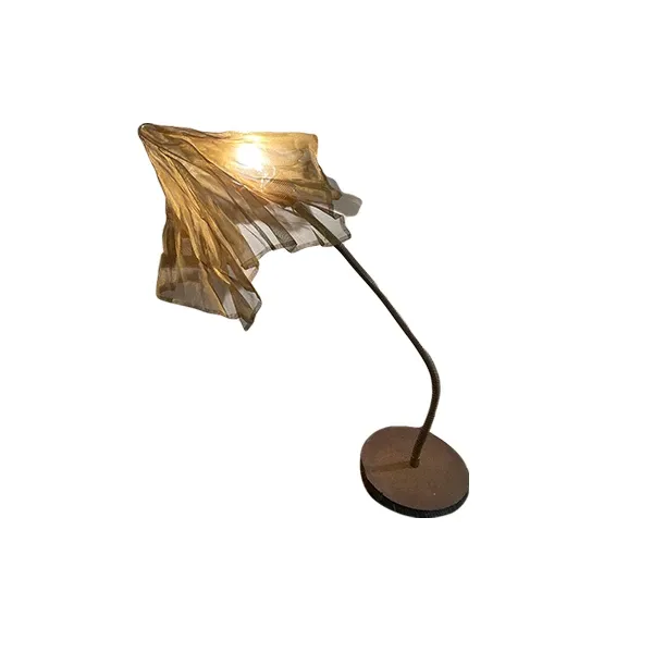 Olstrass iron and brass table lamp, Catellani & Smith image