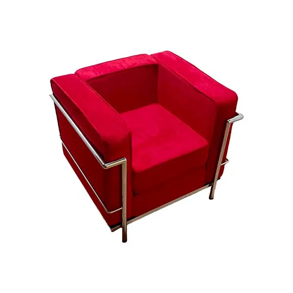 LC2 Le Corbusier iconic armchair in fabric (red), Alivar image