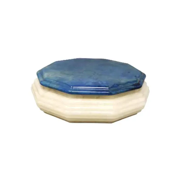Vintage box in blue and white alabaster (1960s) image