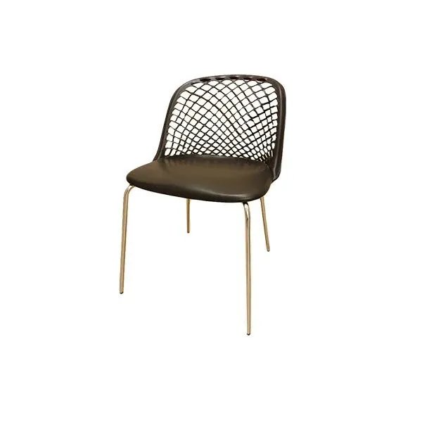 ZOE ZE01 chair steel and perforated leather (black), Matteograssi 