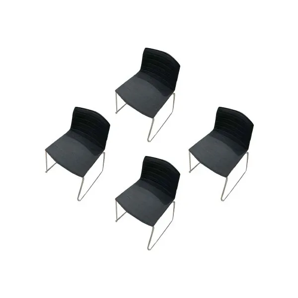 Set of 4 Catifa 46 chairs in chromed steel and fabric, Arper image