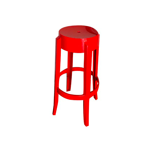 Image of Sgabello iconico Charles Ghost in plastica (rosso), Kartell