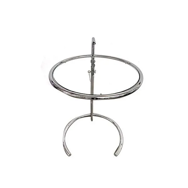 Adjustable replica table by Eileen Gray in steel and glass, image