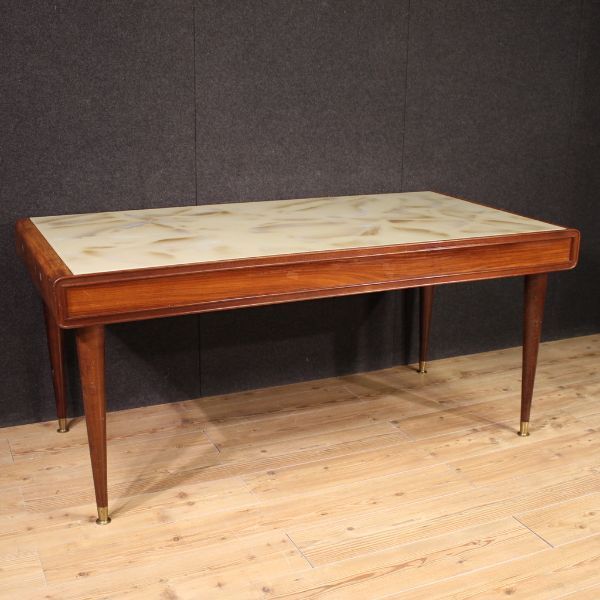 Rectangular table in mahogany and fruit wood (60s/70s), image