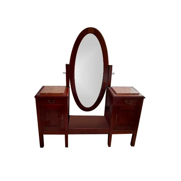 Vintage wood and marble dressing table (1930s) image