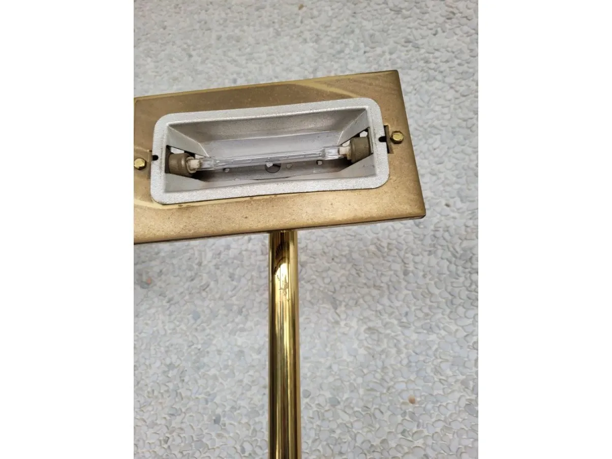 Set 2 lampade da terra Modulo vintage in ottone, Microdata Milano 2