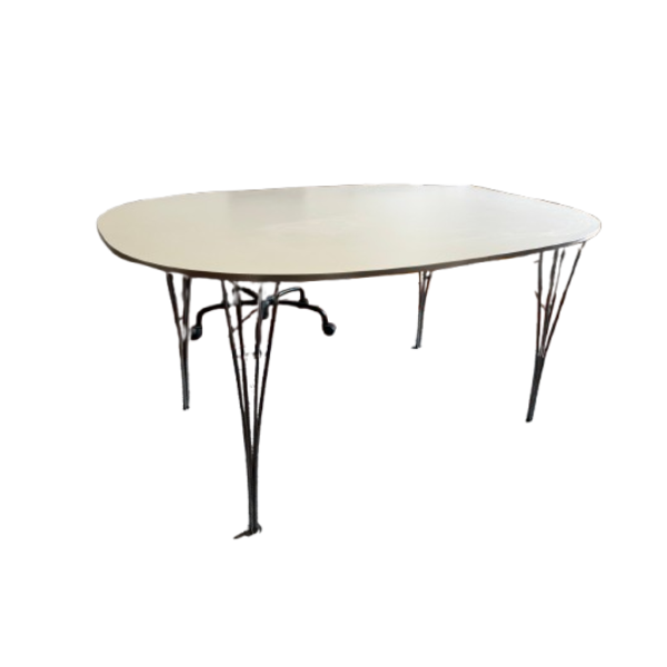 Tavolo ovale Superellipse in legno e acciaio di Piet Hein image