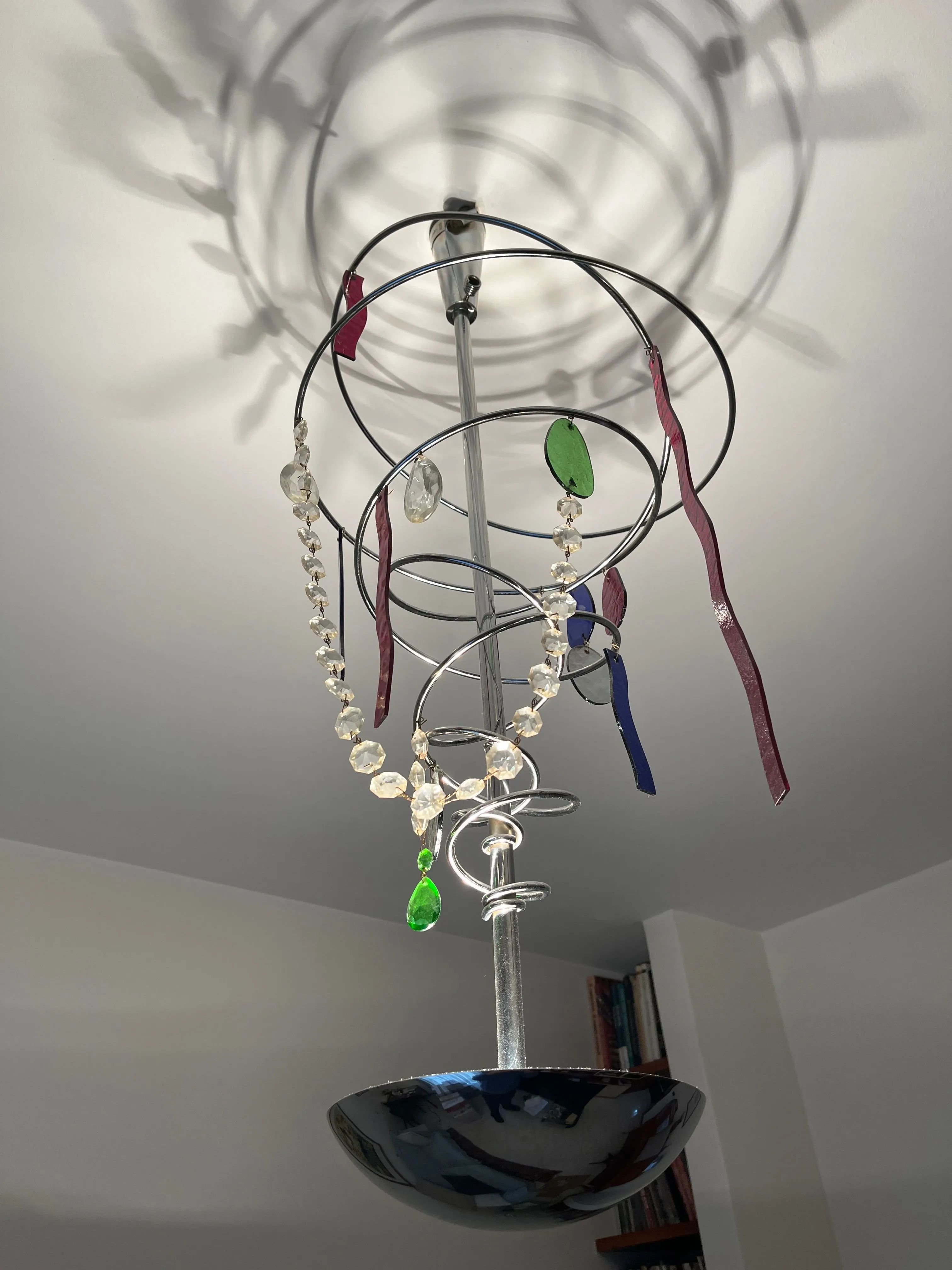 Lampadario in acciaio e vetro Cipria collezione MiTo 2