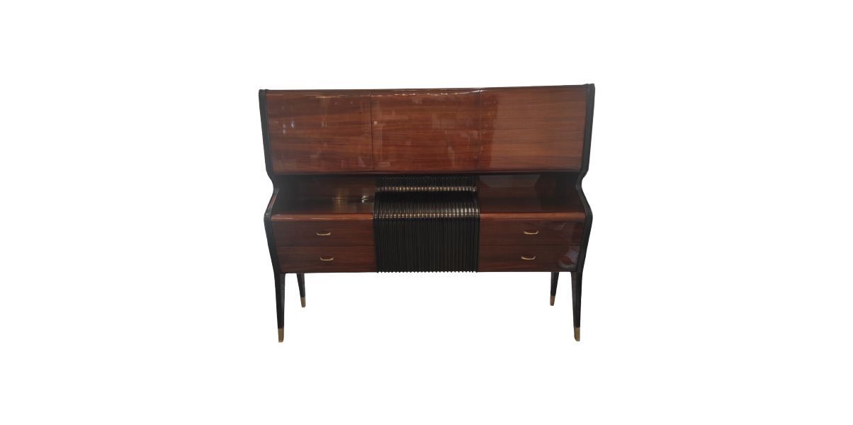 Sideboard with vintage bar cabinet (1950s), image