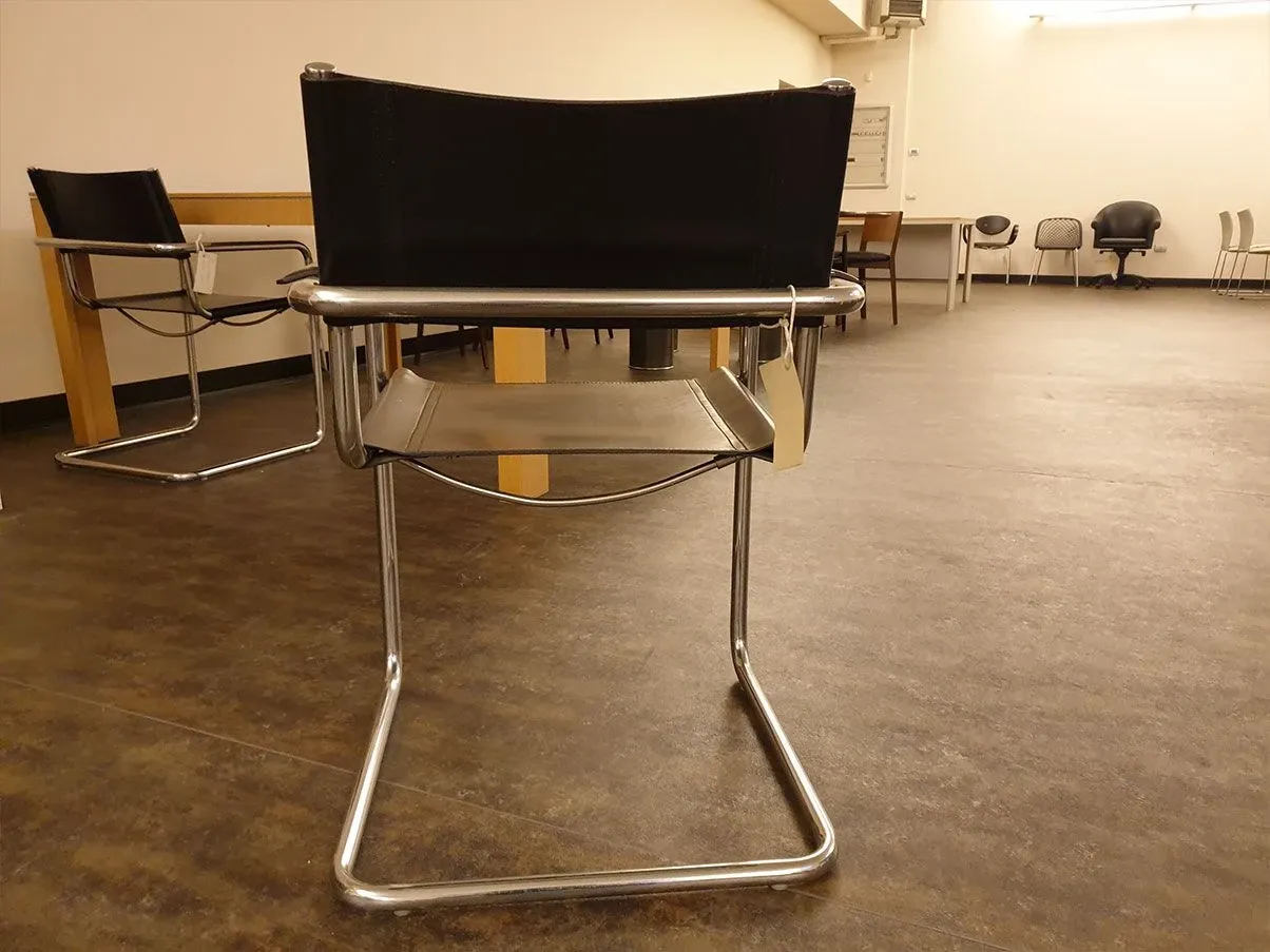 Sedia MG5 in stile Bauhaus in cuoio (nero), Matteograssi 5