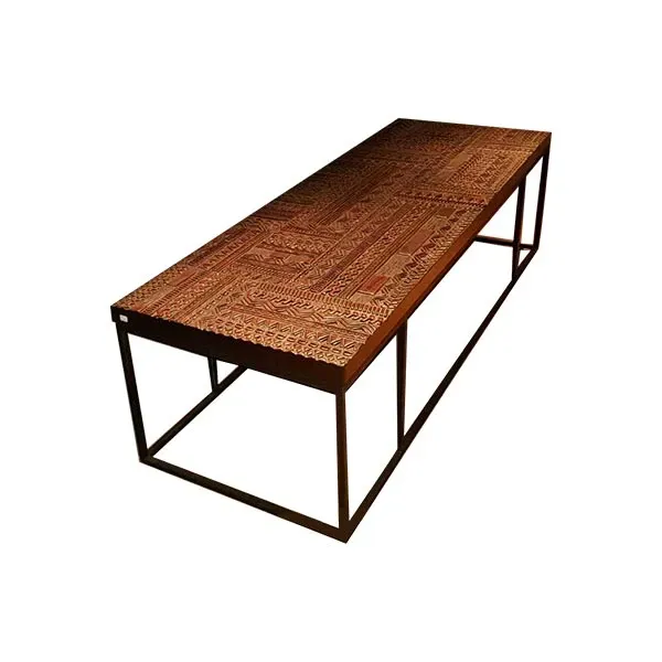 Image of Tavolino basso Tabwa in metallo e legno, Ethnicraft