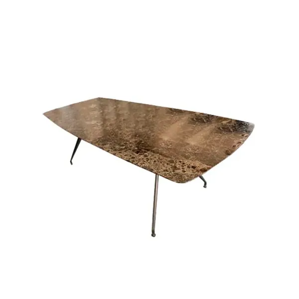 Manta rectangular table in Emperador marble, Rimadesio image