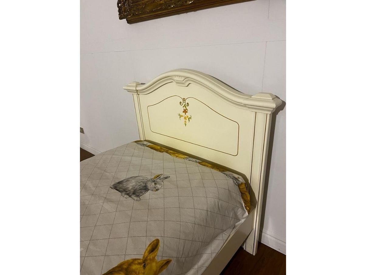 Letto alla francese elegante laccato bianco 