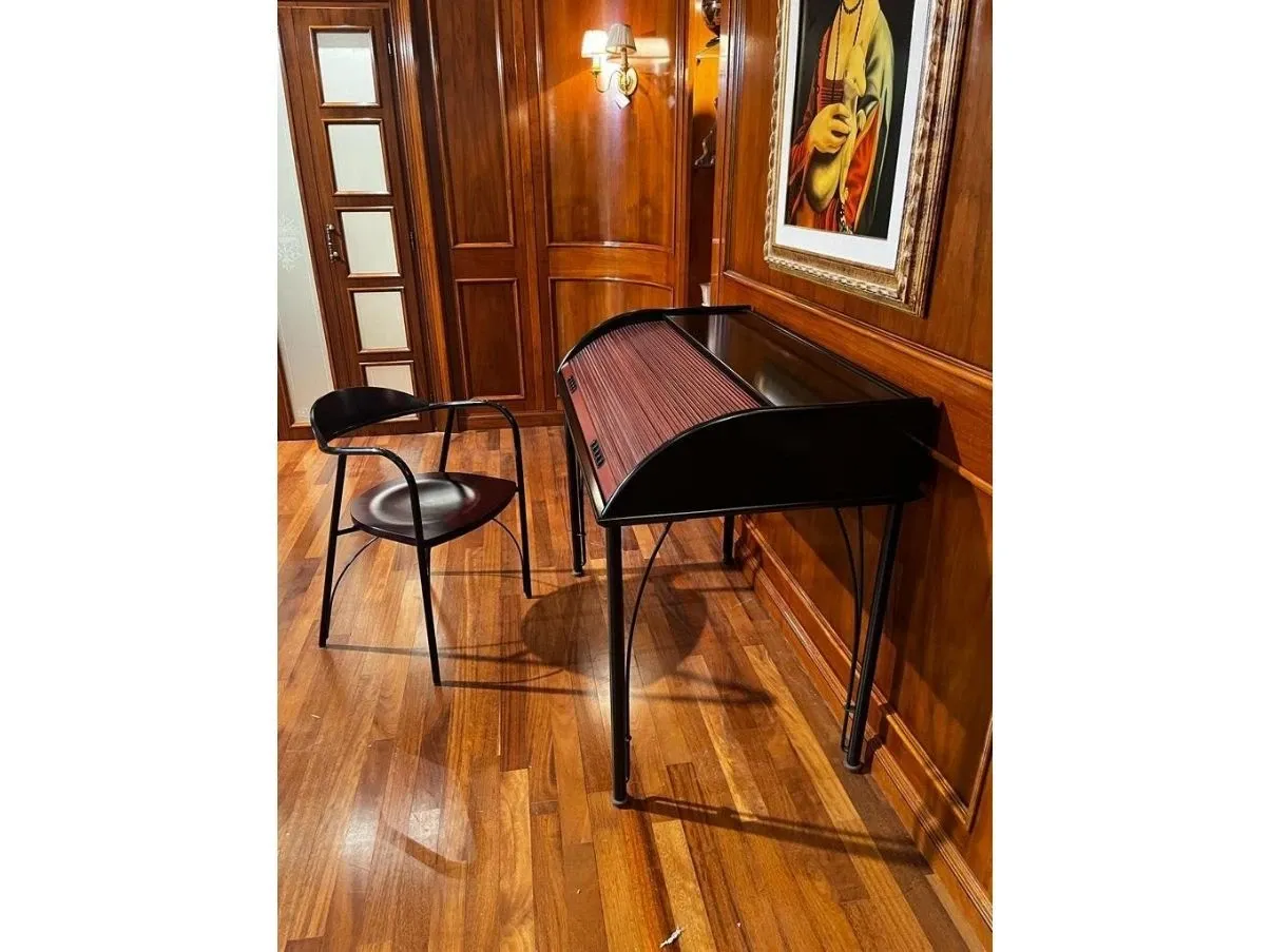 Set aus Stuhl und Konsole aus lackiertem Mahagoniholz 1