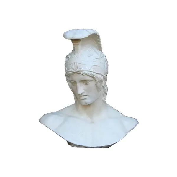 Vintage Bust of Achilles in White Plaster (1950s) image