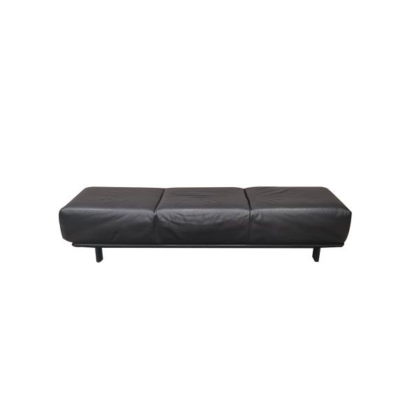 3 seater sofa with base and leather upholstery (black), Zanotta image