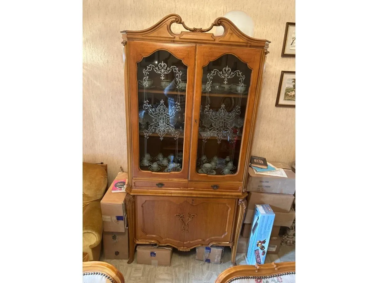 Vetrina vintage in legno di noce (anni '70),  1
