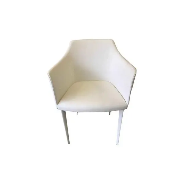 Carmen modern armchair in eco-leather (white), Riflessi image