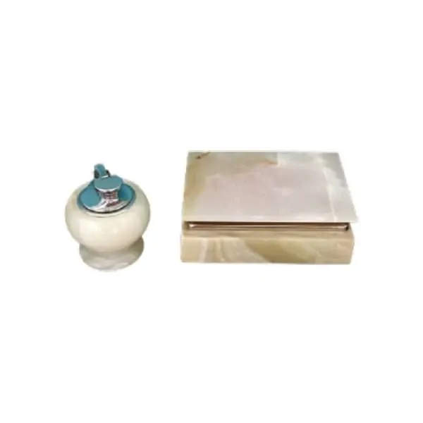 Set da fumo vintage in onice (anni '60), 