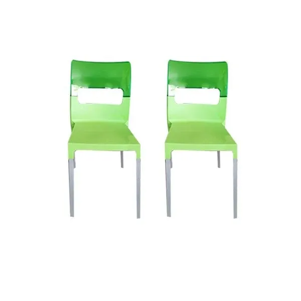 Image of Set 2 sedie Diva Star materiale plastico (verde), Scab Design