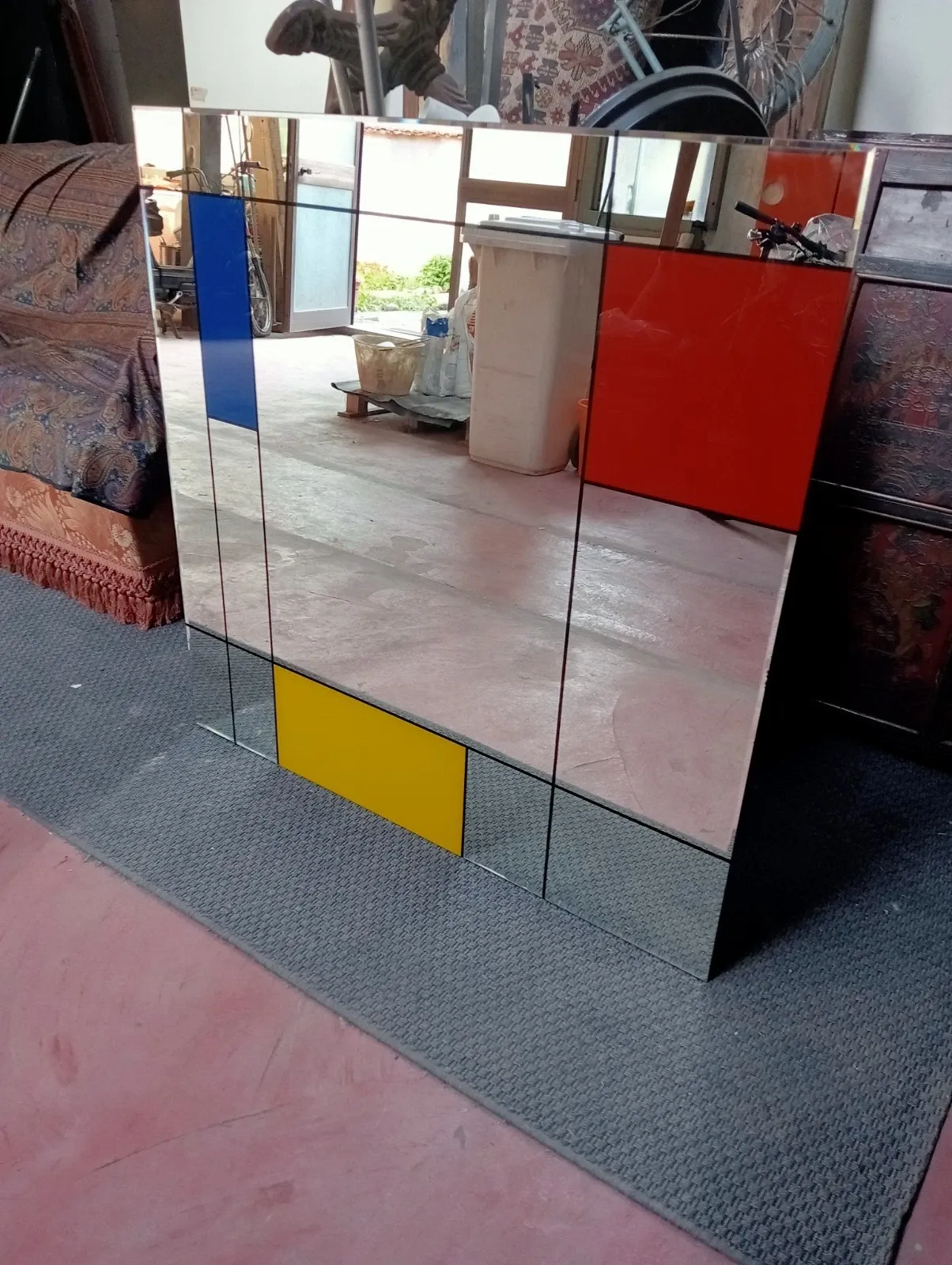 Specchio Mondrian multicolore (anni '80) Optional9
